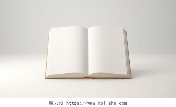 正面打开的空白页空白纸张有质感白色打开翻开合上的书
